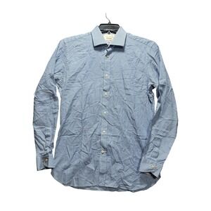 Ted Baker Button Up Men 15.5 34/35 Blue Geometric Endurance Shirt